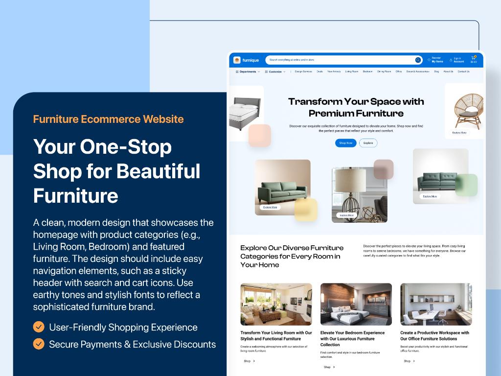 E-commerce Platform — Furniture & Home Décor Shopping Experience image 1