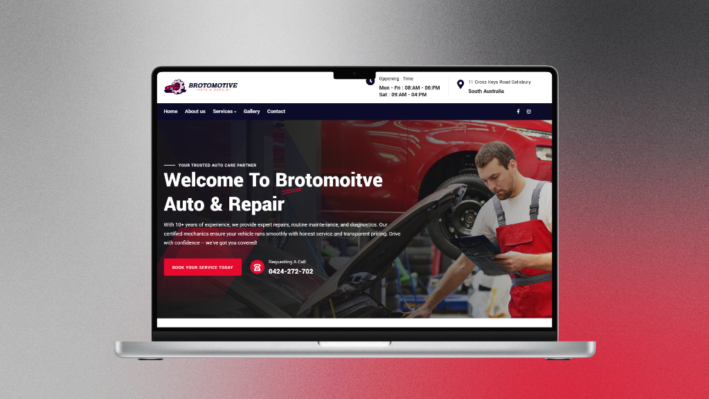 Auto Repair: Web Driving Sales — Screen 01