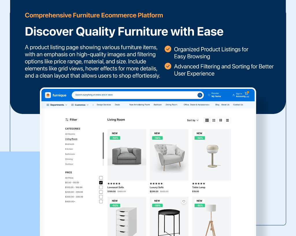 Furniture & Home Décor E-Commerce — Screen 03